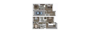 Floor plan design with 3 Bedrooms and 2.5 Bathrooms