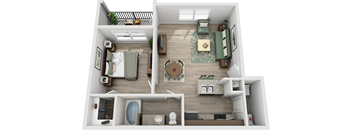 1 bedroom 1 bathroom floorplan