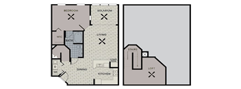 one bedroom floorplan apartment