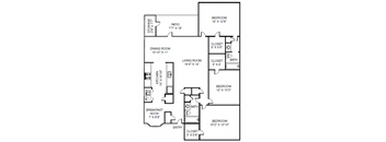 C1 floor plan 3 Bed 2 Bath