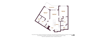 2 bed 2 bathroom floorplan