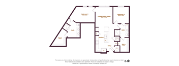 2 bed 2 bathroom floorplan