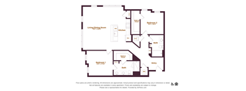 2 bed 2 bathroom floorplan