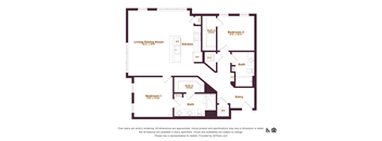 2 bed 2 bathroom floorplan