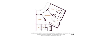 2 bed 2 bathroom floorplan