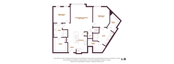 2 bed 2 bathroom floorplan