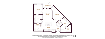 2 bed 2 bathroom floorplan
