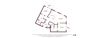 2 bed 2 bathroom floorplan