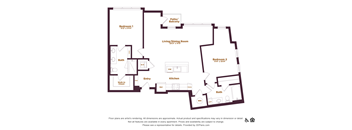 2 bed 2 bathroom floorplan