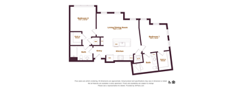 2 bed 2 bathroom floorplan