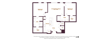 2 bed 2 bathroom floorplan