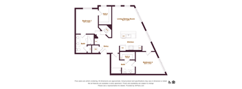 2 bed 2 bathroom floorplan