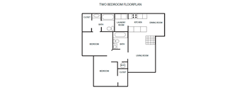 a floor plan of a two bedroom apartment