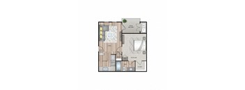 A floor plan of a house with a kitchen, pantry, dining area, and bathroom.