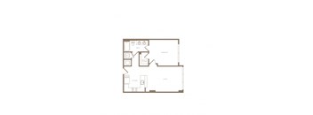 PH2 East A04E 1 bed and 1 bath floor plan