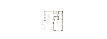 PH2 East A04G 1 bed and 1 bath floor plan