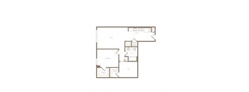 PH2 East A06D 1 bed and 1 bath floor plan