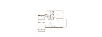 PH2 East A07D 1 bed and 2 bath floor plan