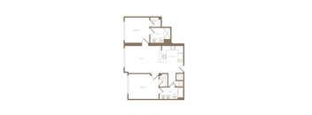 PH2 East B01C 2 bed and 2 bath floor plan