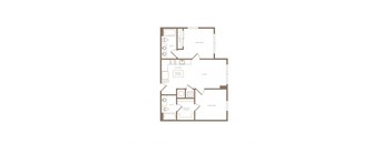PH2 East B02A 2 bed and 2 bath floor plan