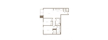 PH2 East B04B 2 bed and 2 bath floor plan