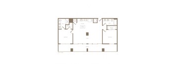PH2 East B05 2 bed and 2 bath floor plan