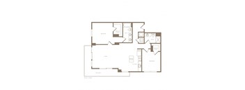 PH2 East B06 2 bed and 2 bath floor plan