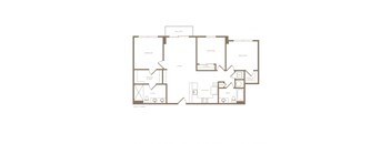 PH2 East C01A 3 bed and 2 bath floor plan