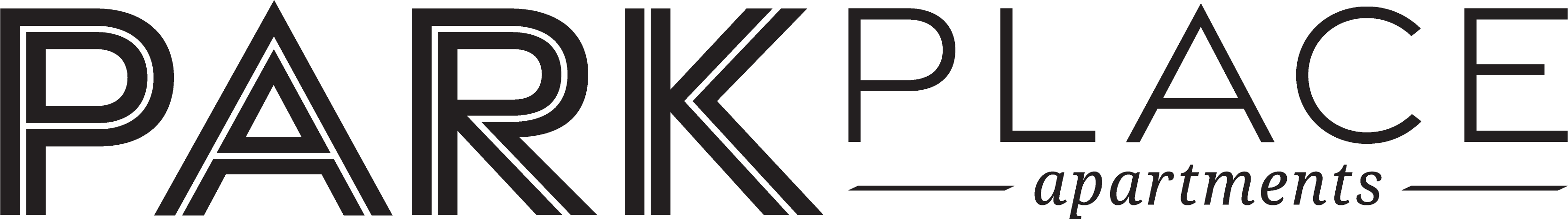 The image is a logo for a company named "Park Place Apartments".