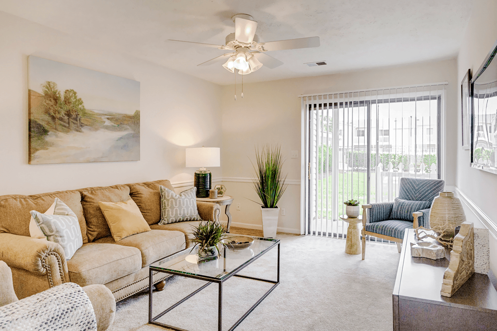 Modern Living Room at Patriot Point Apartment Homes, North Carolina, 28390