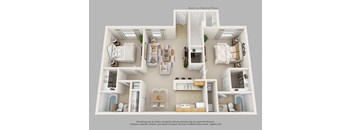Two Bedroom Two Bathroom Floor Plan
