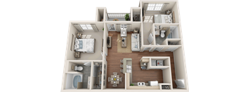 Two bedroom two bath floor plan