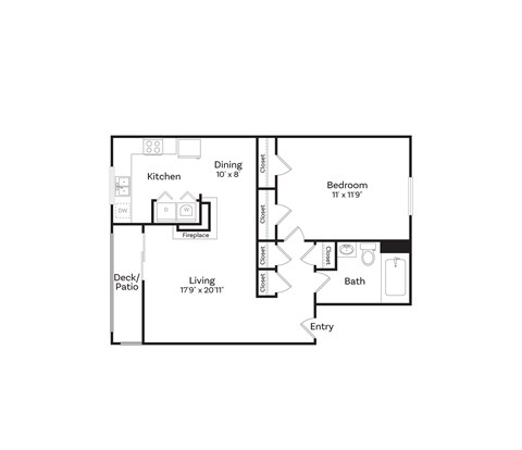 1 bedroom 1 bathroom floorplan