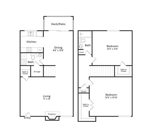 2 bedroom 1 bathroom floorplan
