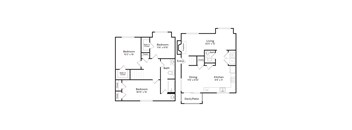 3 bedroom 2 bathroom floorplan
