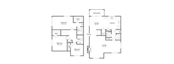 3 bedroom 2 bathroom floorplan