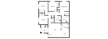 4 bedroom 2 bathroom floorplan