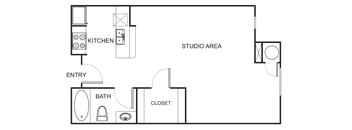 Studio floor plan S2A