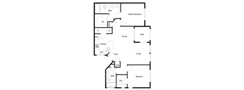 2 bedroom 2 bathroom floor plan