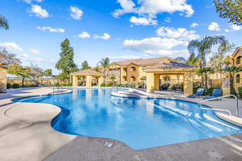 Resort style pool at San Fernando Apartments, Mesa  