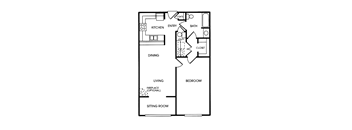 Sandpiper one bedroom floorplan