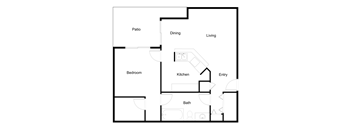 1 bedroom 1 bathroom floorplan at Desert Eagle Estates, Glendale, 85303 