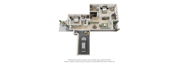 2 bed 2 bathroom floorplan