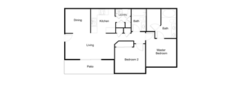 2 bedroom 2 bathroom floorplan at Desert Eagle Estates, Glendale Arizona 
