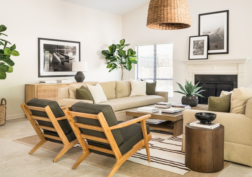 Living Room With TV at Southpark Commons Apartment Homes, North Carolina, 28210