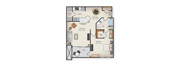 1 Bedroom 1 Bathroom Floor Plan