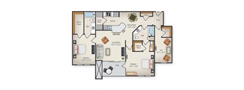 2 Bedroom 2 Bathroom Floor Plan