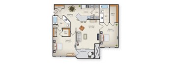 Two bedroom two bath floor plan