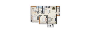 2 bedroom 2 bath floor plan