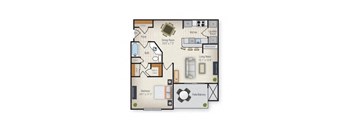 The Avenel one bedroom floorplan